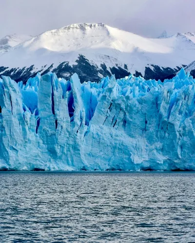 Ice fields seen from the water on an Argentina adventure