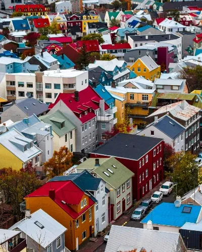A colourfull town in Iceland