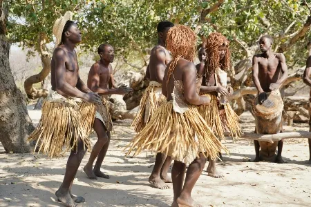 Botswana local dancing for tourists