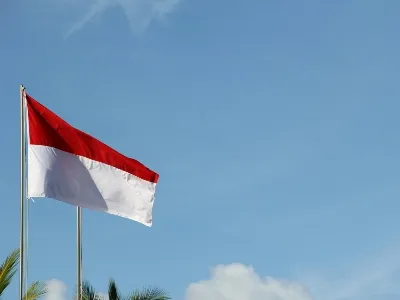Indonesia flag flying high