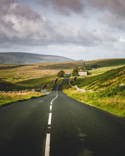 country roads through the rolling country side in the United Kingdom