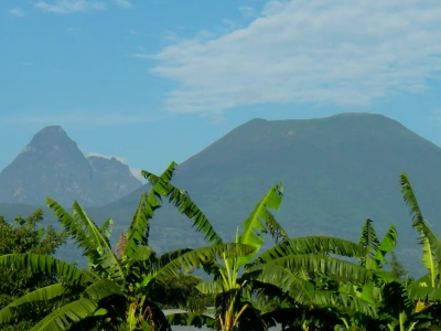 Virunga mountains from afar