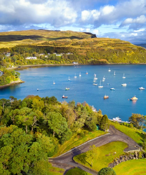 Sail boats in a harbour in Scotland