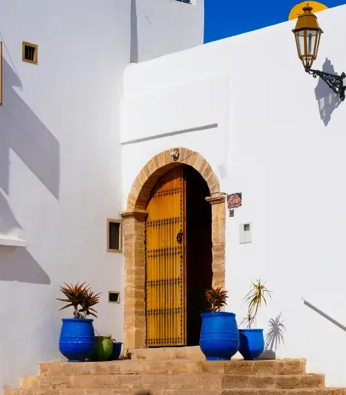 Traditional doorway in Rabat, one of the most visited places in Morocco