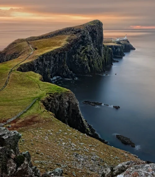 Scotland's wild costline at sunset