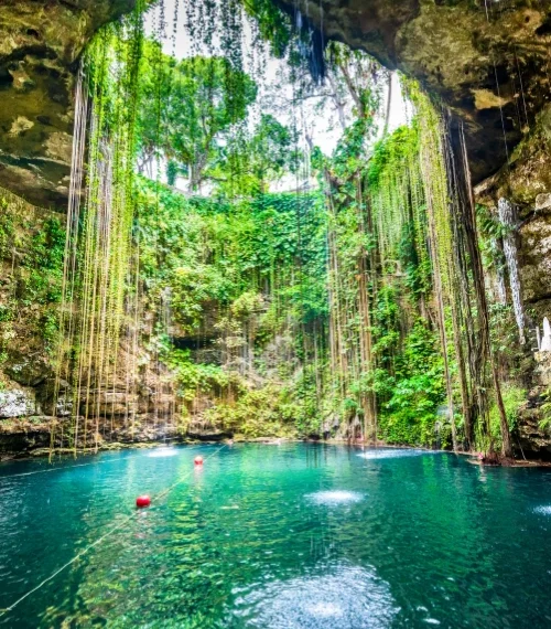 Cave diving in Yucatan Peninsula in Mexico