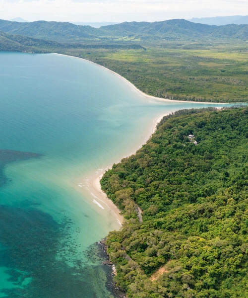 Where tropical rainforest meets the ocean in Daintree National Park, Australia