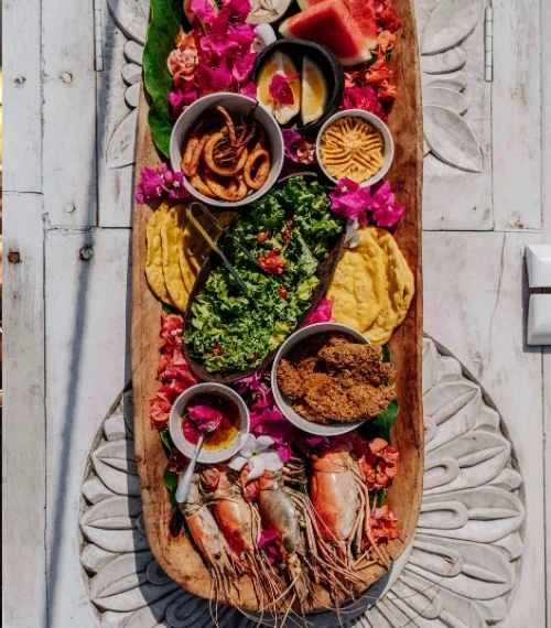 food platter from zanzibar
