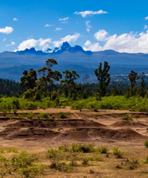View of Mount Kenya, a focal point of conservation in Kenya