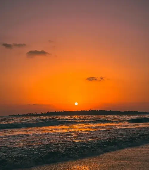 Sunset on Mombassa beach in Kenya