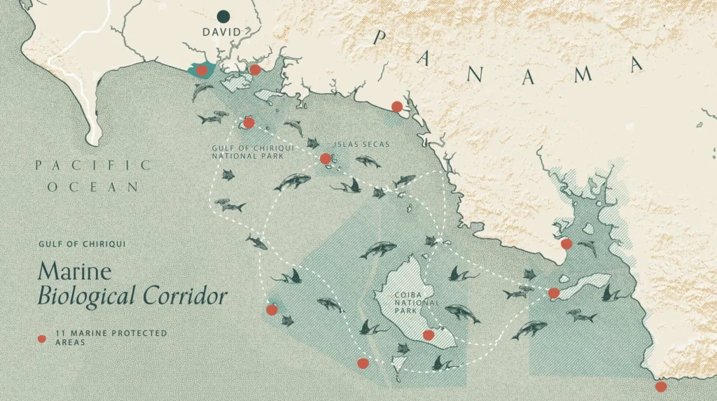 Map of Gulf of Chirqui Biological Corridor JWP