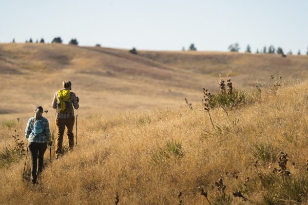 Women trekking in the wild